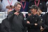 International team captain Mike Weir, right, chats with hockey legend Wayne Gretzky at the Presidents Cup golf tournament at the Royal Montreal Golf Club in Montreal, Thursday, Sept. 26, 2024.THE CANADIAN PRESS/Christinne Muschi