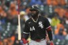 Chicago White Sox's Bryan Ramos reacts to striking out against the Detroit Tigers in the sixth inning of a baseball game, Saturday, Sept. 28, 2024, in Detroit. (AP Photo/Paul Sancya)