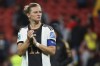 FILE - Germany's Alexandra Popp reacts following the Women's World Cup Group H soccer match between South Korea and Germany in Brisbane, Australia, Thursday, Aug. 3, 2023. (AP Photo/Tertius Pickard, File)
