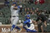 Kansas City Royals' Salvador Perez (13) swings at a pitch called a strike in the first inning of a baseball game against the Atlanta Braves, Saturday, Sept. 28, 2024, in Atlanta. (AP Photo/Jason Allen)