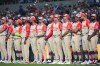 FILE - American League players line up before the MLB All-Star baseball game, July 16, 2024, in Arlington, Texas. (AP Photo/LM Otero, File)