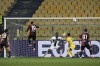 Cagliari's Nadir Zortea, centre left, scores the opening goal during the Serie A soccer match between Parma and Cagliari in Parma, Italy, Monday, Sept. 30, 2024 (Massimo Paolone/LaPresse via AP)