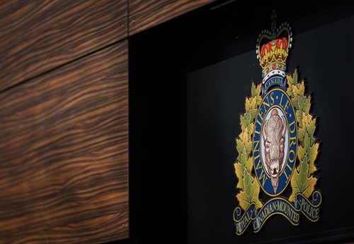 The RCMP logo is seen in Surrey, B.C., on March 16, 2023. THE CANADIAN PRESS/Darryl Dyck