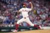 Philadelphia Phillies' Cristopher Sánchez pitches during the second inning of a baseball game against the Chicago Cubs, Wednesday, Sept. 25, 2024, in Philadelphia. (AP Photo/Matt Slocum)