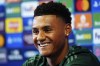 Aston Villa's Ollie Watkins attends a press conference at Bodymoor Heath Training Centre, Birmingham, England, Tuesday Oct. 1, 2024. (Mike Egerton/PA via AP)