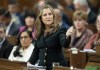 Deputy Prime Minister and Minister of Finance Chrystia Freeland rises during Question Period in Ottawa, Tuesday, Oct. 1, 2024. THE CANADIAN PRESS/Adrian Wyld