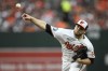 Baltimore Orioles starting pitcher Corbin Burnes throws in the third inning during Game 1 of an AL Wild Card Series baseball game against the Kansas City Royals, Tuesday, Oct. 1, 2024, in Baltimore. (AP Photo/Nick Wass)