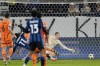 Atalanta's Ademola Lookman scores his side's second goal during the Champions League opening phase soccer match between Shakhtar Donetsk and Atalanta at the Arena AufSchalke in Gelsenkirchen, Germany, Wednesday Oct. 2, 2024. (AP Photo/Martin Meissner)