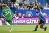 CF Montreal forward Josef Martinez (17) scores against Chicago Fire goalkeeper Chris Brady during first half MLS soccer action in Montreal, Saturday, September 21, 2024. Josef Martinez scored twice against his former team and moved into seventh in MLS history with 115 career regular season goals as CF Montreal beat Atlanta United 2-1 on Wednesday. THE CANADIAN PRESS/Graham Hughes