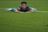 Anderlecht's Mario Stroeykens reacts as he lies on the ground during the Europa League opening phase soccer match between Real Sociedad and Anderlecht at the Reale Arena in San Sebastian, Spain, Thursday, Oct. 3, 2024. (AP Photo/Miguel Oses)