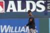 Detroit Tigers' Joey Cora walks on the field during a baseball workout in Cleveland, Friday, Oct. 4, 2024, in preparation for the American League Division Series against the Cleveland Guardians. (AP Photo/Sue Ogrocki)