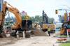 Construction workers complete repairs to underground water and sewer mains along 18th Street in July. The province announced it will spend $9.7 million to rebuild a deteriorated portion of Brandon’s 18th Street, part of Highway 10. (File)