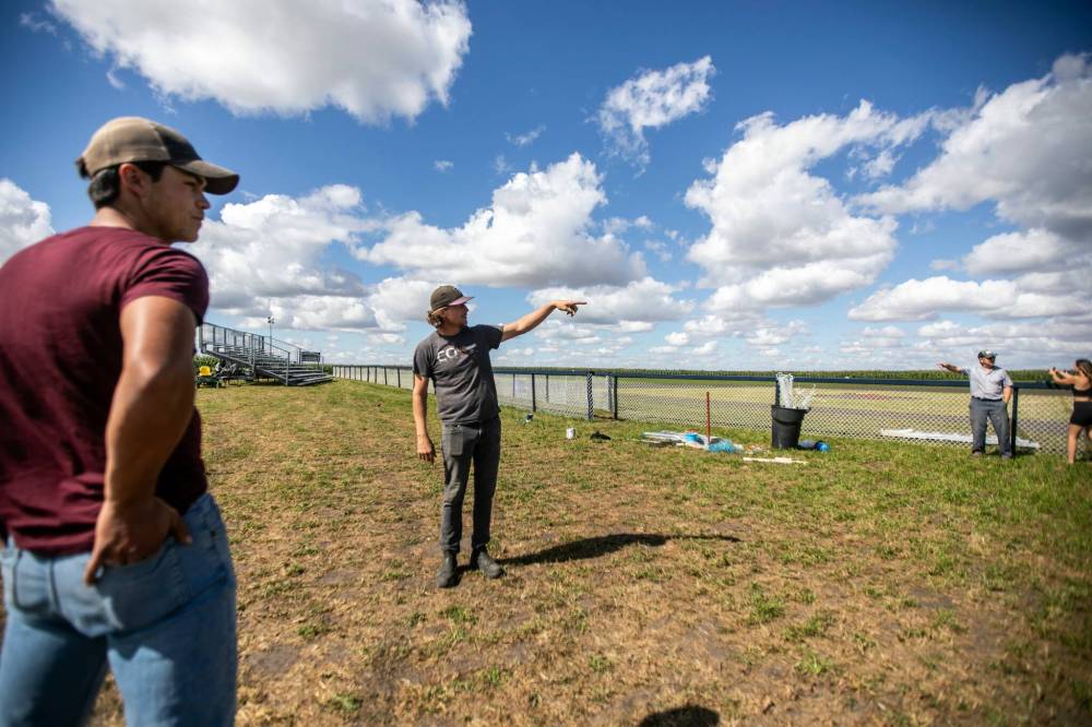 MIKAELA MACKENZIE / FREE PRESS
Joe Gardiner gives a tour of the Field of Dreams baseball diamond.