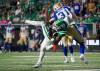 Heywood Yu / THE CANADIAN PRESS
                                Bombers defensive back Evan Holm (right) lowers the boom on Roughriders receiver Samuel Emilus on Sunday during the Labour Day Classic in Regina.