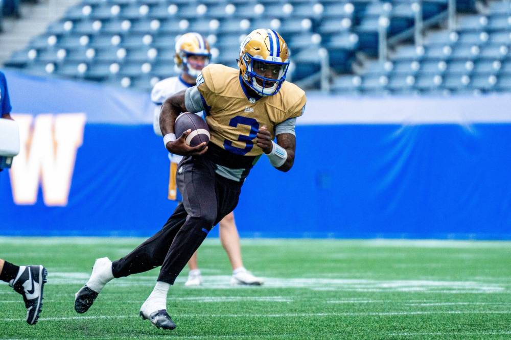 NIC ADAM / FREE PRESS files
Terry Wilson is comfortable with the pressure that comes with being the backup to Bombers starting QB Zach Collaros.