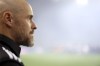 Manchester United's head coach Erik ten Hag looks on during a Europa League opening phase soccer match between FC Porto and Manchester United at the Dragao stadium in Porto, Portugal, Thursday, Oct. 3, 2024. (AP Photo/Luis Vieira)