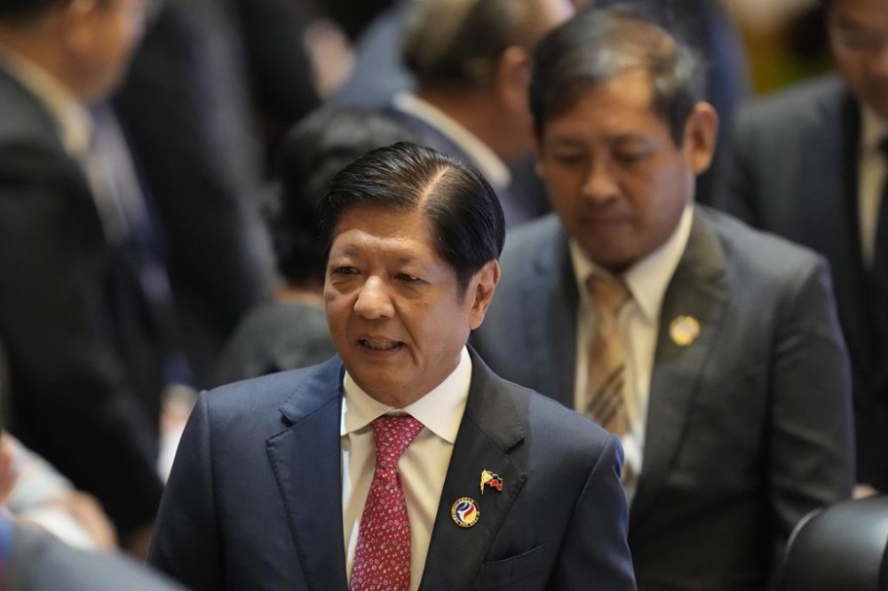 Philippines President Ferdinand Marcos Jr. attend the 44th the Association of Southeast Asian Nations (ASEAN) Minister in Vientiane, Laos, Wednesday, Oct. 9, 2024. (AP Photo/Sakchai Lalit)