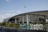 FILE - General exterior view of SoFi Stadium before an NFL football game between the Los Angeles Chargers and the Las Vegas Raiders, Sunday, Sept. 8, 2024, in Inglewood, Calif. (AP Photo/Kyusung Gong, File)