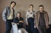 Sebastian Stan, from left, director Ali Abbasi, Maria Bakalova and Jeremy Strong pose for a portrait to promote the film 