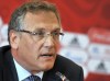 FILE - Then-FIFA Secretary General Jerome Valcke speaks to the media during his news conference in Samara, Russia, June 10, 2015. (AP Photo, File)