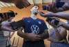 United States' Christian Pulisic speaks to the media, Friday, Oct. 11, 2024, in Austin, Texas, as the U.S. men's national soccer team prepares play Panama in an international friendly on Saturday. (AP Photo/Rodolfo Gonzalez)