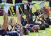 United States defender Tim Ream stretches with the team during practice, Friday, Oct. 11, 2024, in Austin, Texas, as the U.S. men's national soccer team prepares play Panama in an international friendly on Saturday. (AP Photo/Rodolfo Gonzalez)
