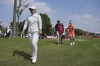 Mao Saigo, left, of Japan walks after her tee shot on the 4th hole during the third round of the LPGA Shanghai at Shanghai Qizhong Garden Golf Club in Shanghai, China, Saturday, Oct. 12, 2024. (AP Photo/Achmad Ibrahim)