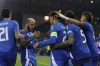 Italian's Giovanni di Lorenzo celebrates with teammates after scoring his side's second goal during the UEFA Nations League soccer match between Italia and Israel at the Bluenergy Stadium in Udine, Italy, Monday, Oct. 14, 2024. (Andrea Bressanutti/LaPresse via AP)