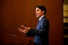 Prime Minister Justin Trudeau participates in a news conference on the investigative efforts related to violent criminal activity occurring in Canada with connections to India, on Parliament Hill in Ottawa, on Monday, Oct. 14, 2024. Ottawa's decision Monday to expel India's top envoy and five other diplomats is just the latest development in tensions that have simmered for months between the two countries. THE CANADIAN PRESS/Justin Tang