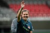 Portland Thorns FC's Christine Sinclair, waves to fans after playing against the Vancouver Whitecaps at B.C. Place in Vancouver, on Tuesday, October 15, 2024. Sinclair is headed to the B.C. Sports Hall of Fame. THE CANADIAN PRESS/Ethan Cairns