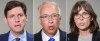 This combined photo shows NDP Leader David Eby, from left to right, Conservative Leader John Rustad and Green Party Leader Sonia Furstenau speak. THE CANADIAN PRESS/Darryl Dyck