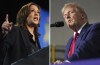 This combination photo shows Democratic presidential nominee Vice President Kamala Harris at a rally in Flint, Mich., Oct. 4, 2024, left, and Republican presidential nominee former President Donald Trump at a campaign rally in Walker, Mich., Sept. 27, 2024. THE CANADIAN PRESS/AP
