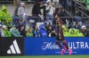 Portland Timbers forward Antony celebrates scoring against the Seattle Sounders during the second half of an MLS soccer match Saturday, Oct. 19, 2024, in Seattle. The Sounders and the Timbers played to a 1-1 draw. (AP Photo/Lindsey Wasson)