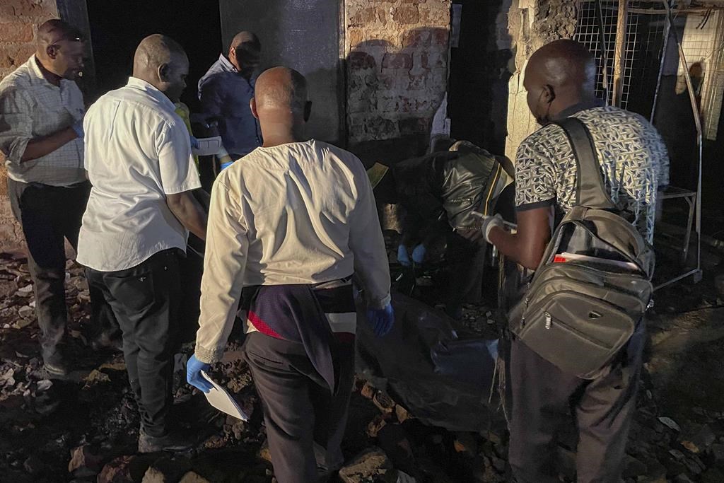 A gasoline truck overturns and explodes near Uganda’s capital, killing