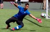 Canada goalkeeper Karina LeBlanc makes a save during a practice session in Edmonton on Friday June 5, 2015. LeBlanc has been named executive vice-president of strategic growth development for RAJ Sports, which owns the NWSL's Portland Thorns and the new Portland WNBA franchise. THE CANADIAN PRESS/Jason Franson
