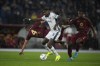 Roma's Bryan Cristante, left, and Evan Ndicka, right, challenge for the ball with Inter Milan's Marcus Thuram during the Serie A soccer match between Roma and Inter Milan at the Stadio Olimpico in Rome, Italy, Sunday, Oct. 20, 2024. (AP Photo/Andrew Medichini)