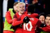Canada's Jonathan David (10) celebrates his goal against Panama with Liam Millar during men's international friendly soccer action in Toronto, on Tuesday, October 15, 2024. Canada continues its rise under coach Jesse Marsch, jumping three spots to No. 35 in the latest FIFA world rankings. THE CANADIAN PRESS/Frank Gunn