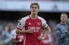 FILE - Arsenal's Martin Odegaard reacts at the end of the English Premier League soccer match between Arsenal and Everton at the Emirates stadium in London, Sunday, May 19, 2024. (AP Photo/Alastair Grant, File)