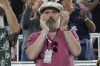 Actor Brendan Hunt watches the first half of an MLS playoff soccer match between Inter Miami and Atlanta United, Friday, Oct. 25, 2024, in Fort Lauderdale, Fla. (AP Photo/Lynne Sladky)