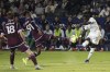 Los Angeles Galaxy forward Joseph Paintsil (28) shoots as Colorado Rapids forward Kévin Cabral (91) defends during the first half of the first match of an MLS Cup playoffs opening round, Saturday, Oct. 26, 2024, in Carson, Calif. (AP Photo/Kyusung Gong)
