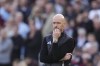 Manchester United manager Erik ten Hag on the touchline during the English Premier League soccer match between West Ham United and Manchester United at the London Stadium in London, Sunday, Oct. 27, 2024. (John Walton/PA via AP)