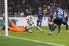 Juventus' Timothy Weah, center, scores his side's second goal during a Serie A soccer match between Inter Milan and Juventus at the San Siro stadium in Milan, Italy, Sunday, Oct. 27, 2024. (AP Photo/Luca Bruno)