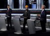 Liberal Leader Justin Trudeau, left to right, NDP Leader Jagmeet Singh and Conservative Leader Erin O'Toole take part in the federal election English-language leaders' debate in Gatineau, Que., on Thursday, Sept. 9, 2021. The Leaders' Debate Commission has selected two seasoned broadcast journalists to moderate the French and English leaders' debates in the next federal election. THE CANADIAN PRESS/Adrian Wyld