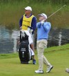 FILE - Jason Caron hits on to the fifth green during the final round of the PGA Championship held at Harbor Shores Sunday, May 26, 2024, in Benton Harbor, Mich. (Don Campbell/The Herald-Palladium via AP, File)