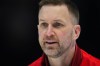 Canada skip Brad Gushue watches his shot while playing Prince Edward Island during the Brier in Regina on Wednesday, March 6, 2024. Gushue defeated American John Shuster 7-5 on Tuesday to remain unbeaten at the Pan Continental curling championships.THE CANADIAN PRESS/Darryl Dyck