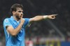 Napoli's Khvicha Kvaratskhelia celebrates after scoring his side's second goal during the Serie A soccer match between AC Milan and Napoli at the San Siro stadium, in Milan, Italy, Tuesday, Oct. 29, 2024. (AP Photo/Luca Bruno)