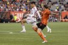 Toronto FC defender Raoul Petretta (28) moves the ball past Forge FC defender Alexander Achinioti-Jonsson (13) during first half Canadian Championship semifinal action in Hamilton, Ont., Wednesday, July 10, 2024. THE CANADIAN PRESS/Nick Iwanyshyn