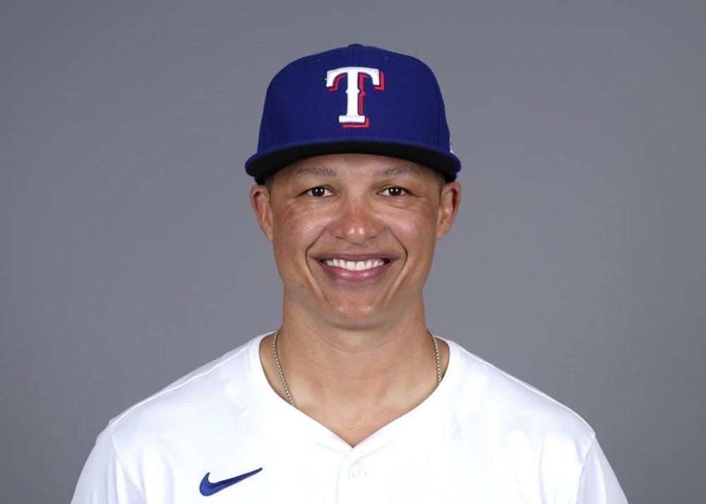 FILE - This is a 2024 photo of associate manager Will Venable of the Texas Rangers baseball team. (AP Photo/Carolyn Kaster, File)
