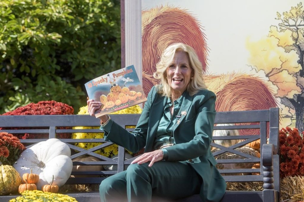 First lady Jill Biden participates in a