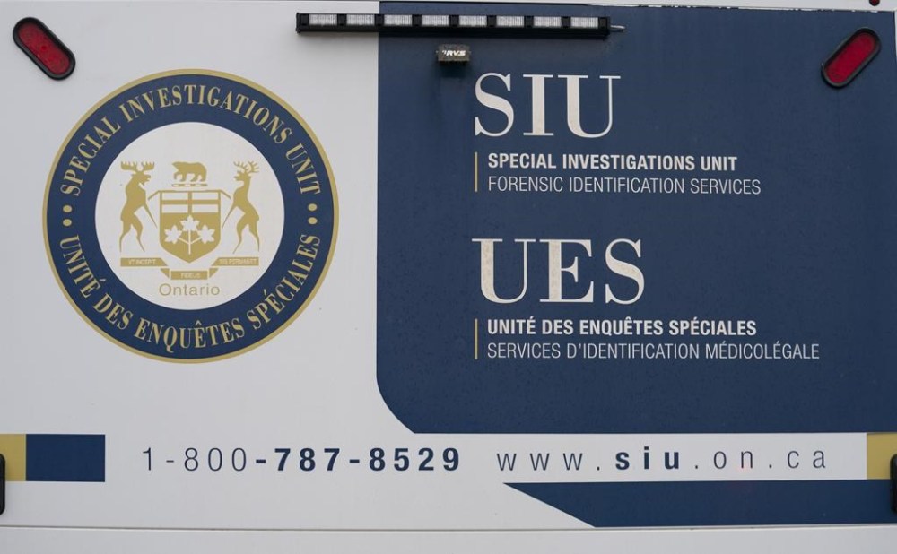 Ontario's police watchdog is investigating after a teenage robbery suspect died after being shot by York Regional Police in Aurora on Wednesday night. The logo of the Ontario Special Investigations Unit is pictured in Toronto on Friday, April 12, 2024. THE CANADIAN PRESS/Arlyn McAdorey